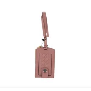 Bottega Veneta Leather Luggage Tag | Rose | NWT | Authentic Luxury